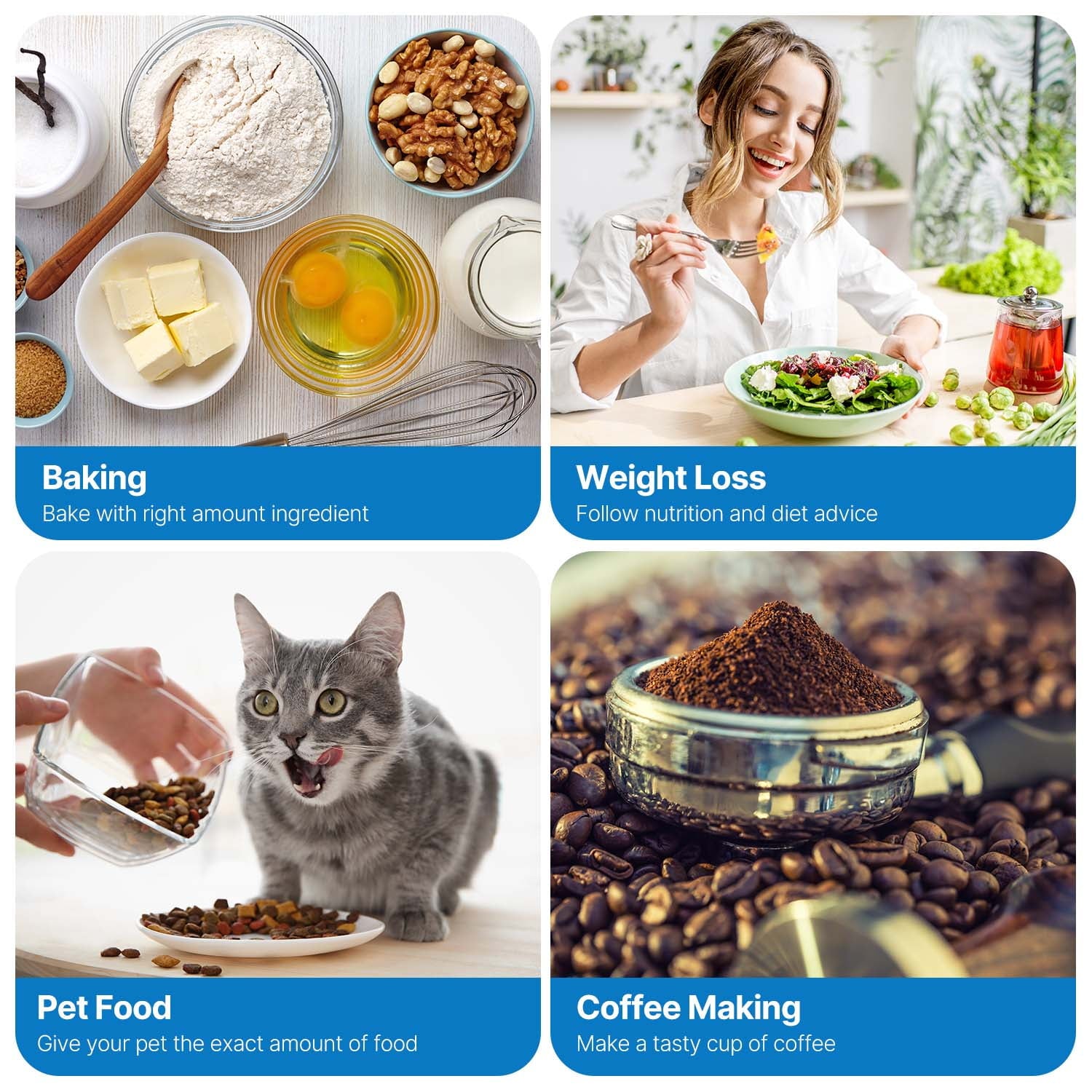 RENPHO SmartGlass Bluetooth Food Scale: Digital Kitchen Scale with App Connectivity, Sleek White Design