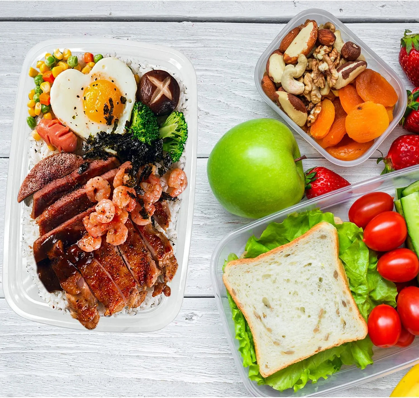40 Pack Reusable Meal Prep Containers Microwave Safe Food Storage Containers with Lids, 24 Oz -1 Compartment Take Out Disposable to Go Plastic Bento Lunch Box BPA Free